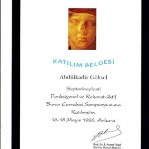 Sephorinoplasti Fonksiyonel ve Rekonstrüktif Burun Cerrahisi Sempozyumu 16-18 Mayıs 1996 ANKARA